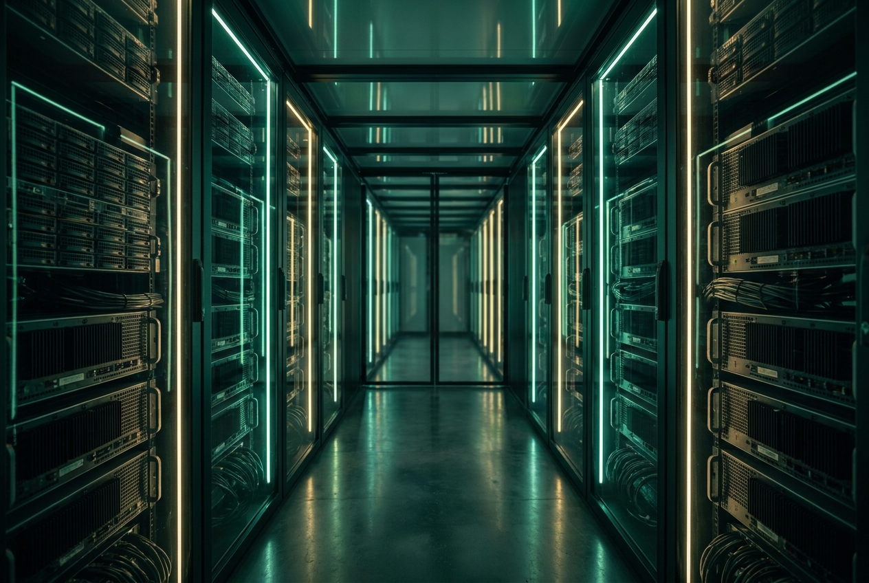Interior of a GreenAIR containerized GPU compute pod
